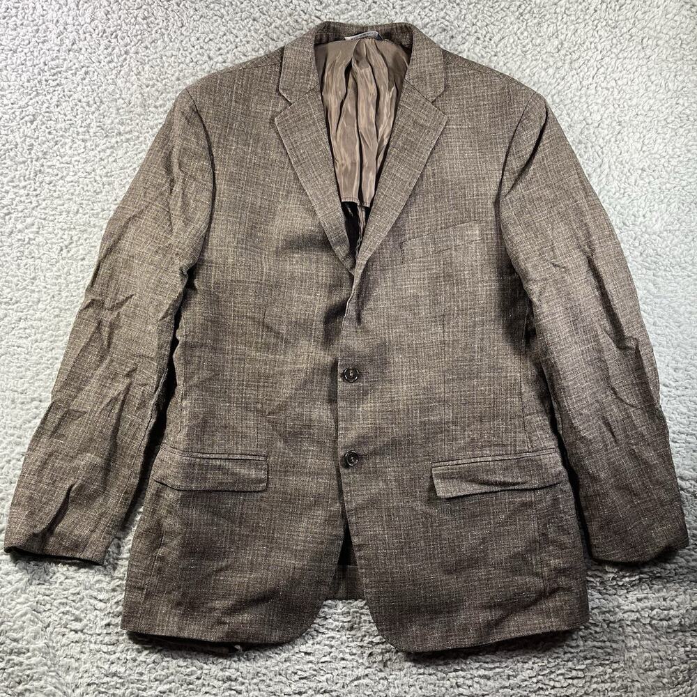 Ralph Ralph Lauren Sport Coat 44R Brown Wool Silk Linen Blend Blazer Jacket￼